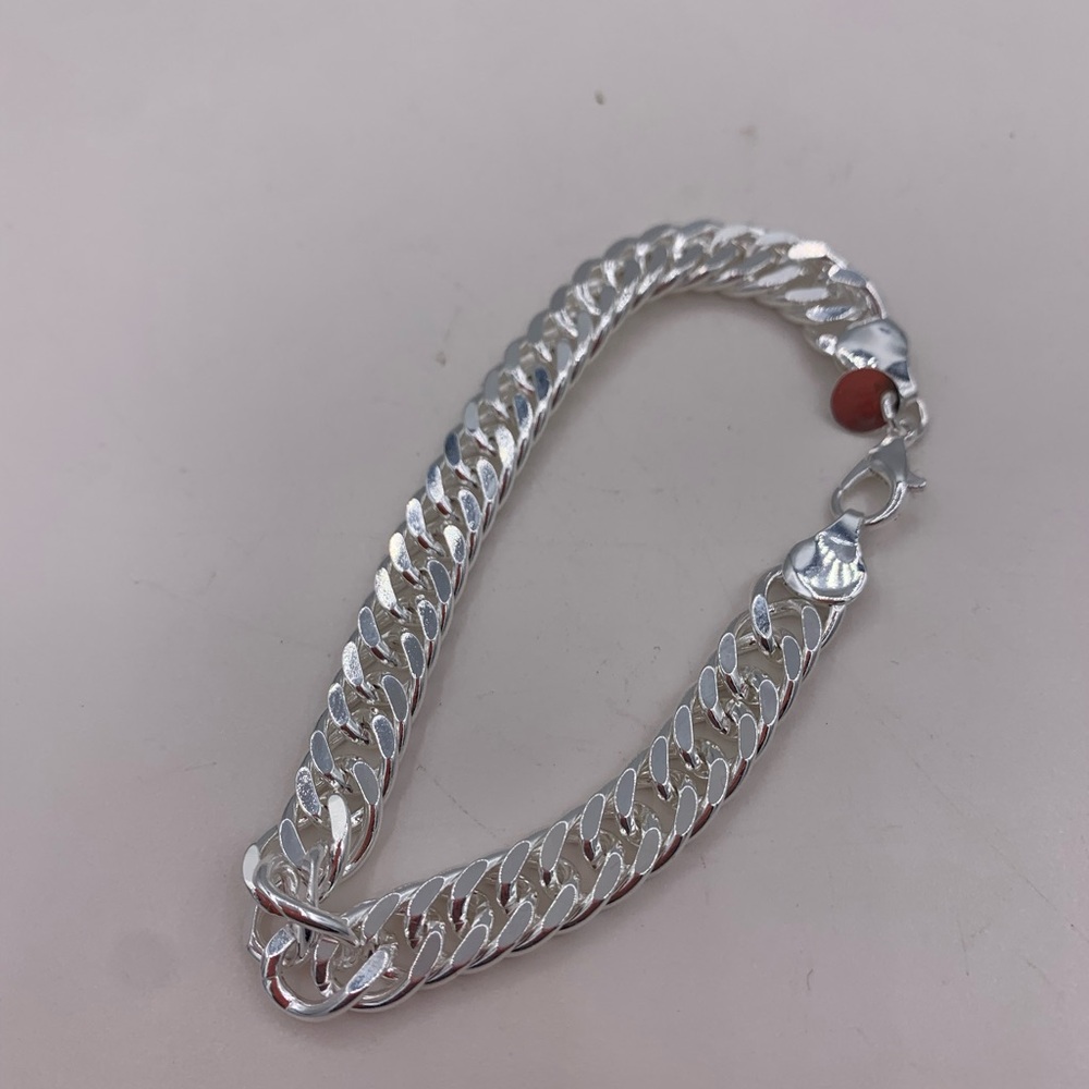 Solid 925 sterling silver chain bracelet, large link, classic, new, gift